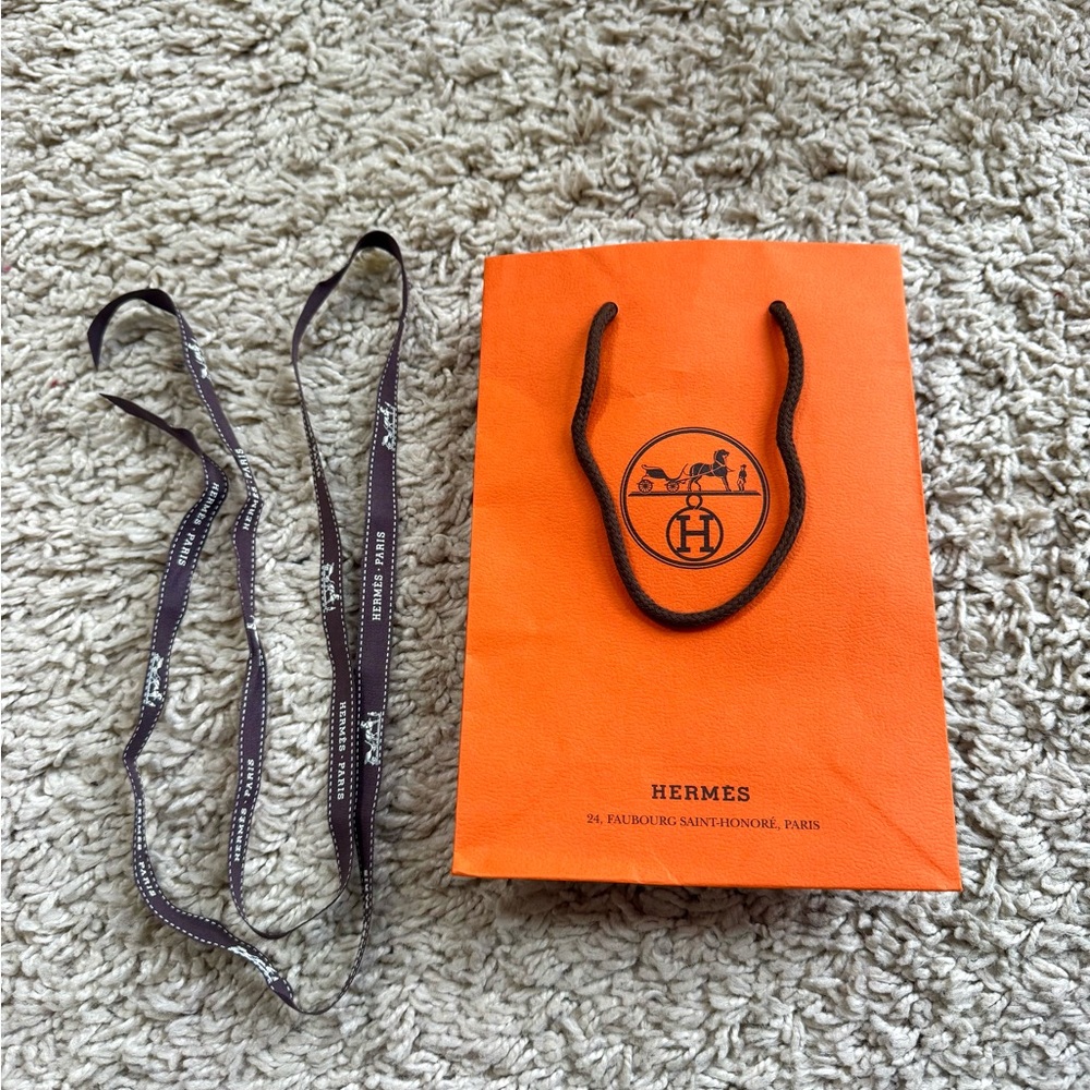 Hermes shopping bag and ribbon